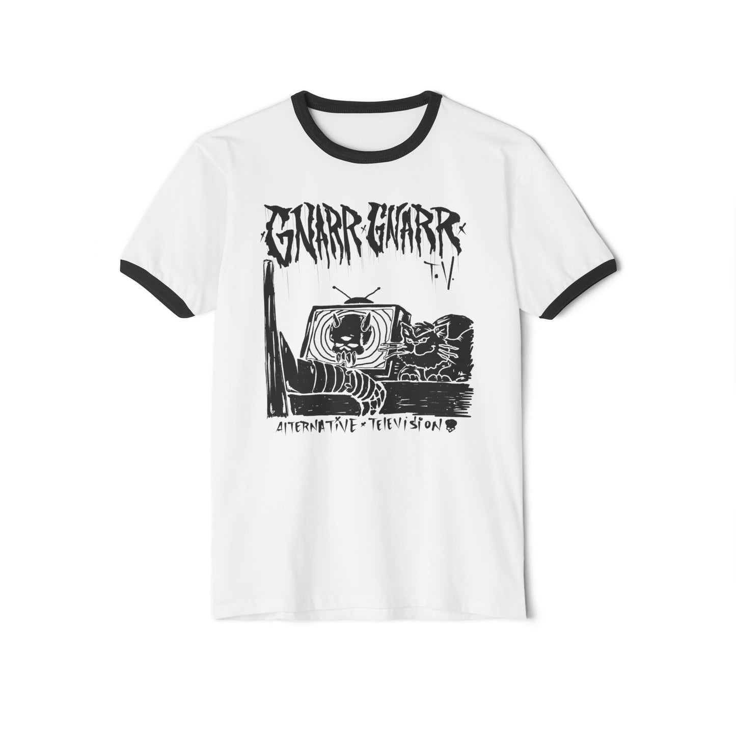 Alternative TV Graphic Ringer T-Shirt for Casual Style