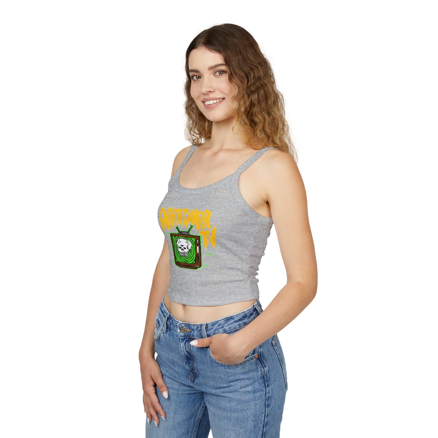 Gnarr Gnarr TV Spaghetti Strap Tank Top | Alternative Style, Edgy Apparel, Festival Wear, Streetwear, Music Concert Clothing