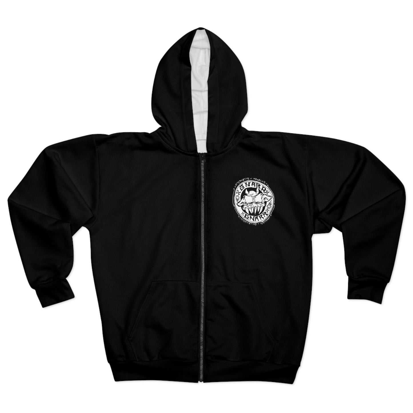 GNARRLIEST Of All Time (GOAT) Unisex Zip Hoodie (AOP)