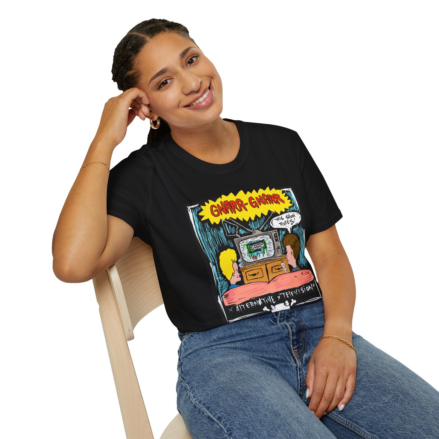 GNARR GNARR TV Beavis and Butthead Unisex Softstyle T-Shirt