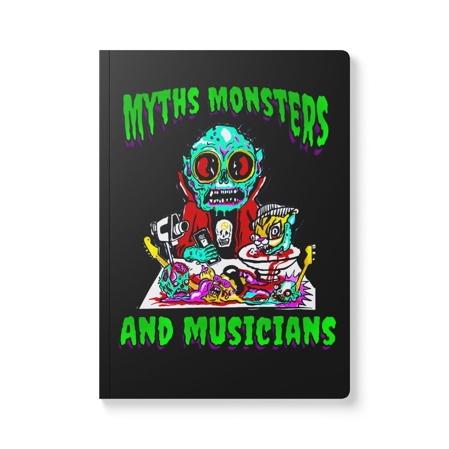 Myths Monsters Musicians Journal, Softcover Notebook, Spooky Stationery, Goth Gifts, Halloween Decor, Dark Aesthetic Journal