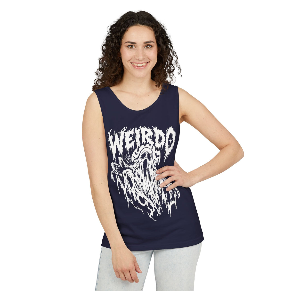 Weirdo Ghost Tank Top — Vintage Horror Graphic Sleeveless Tee