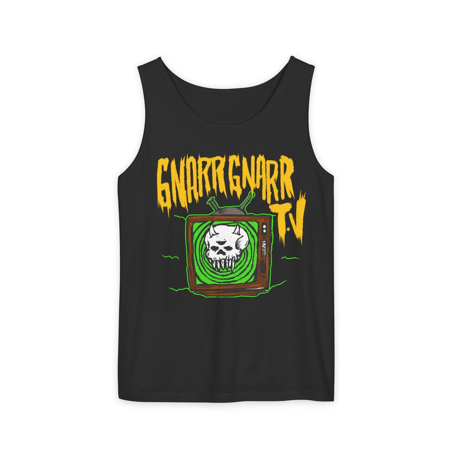 Gnar Gnar TV Tank Top, Unisex Graphic Tee, Summer Essential, Beachwear, Festival Top, Casual Style, Gift Idea