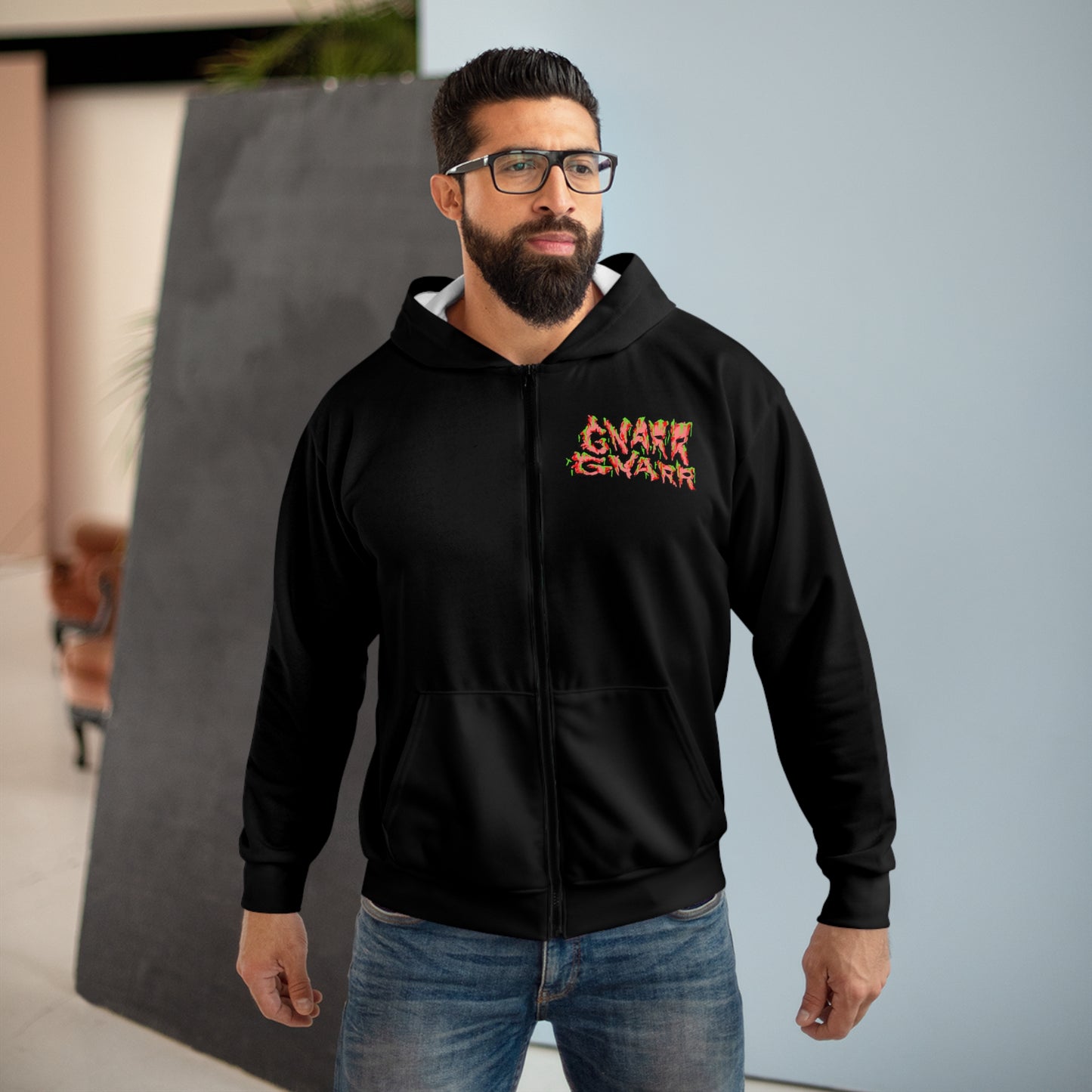 Cosmic George Unisex Zip Hoodie (AOP)