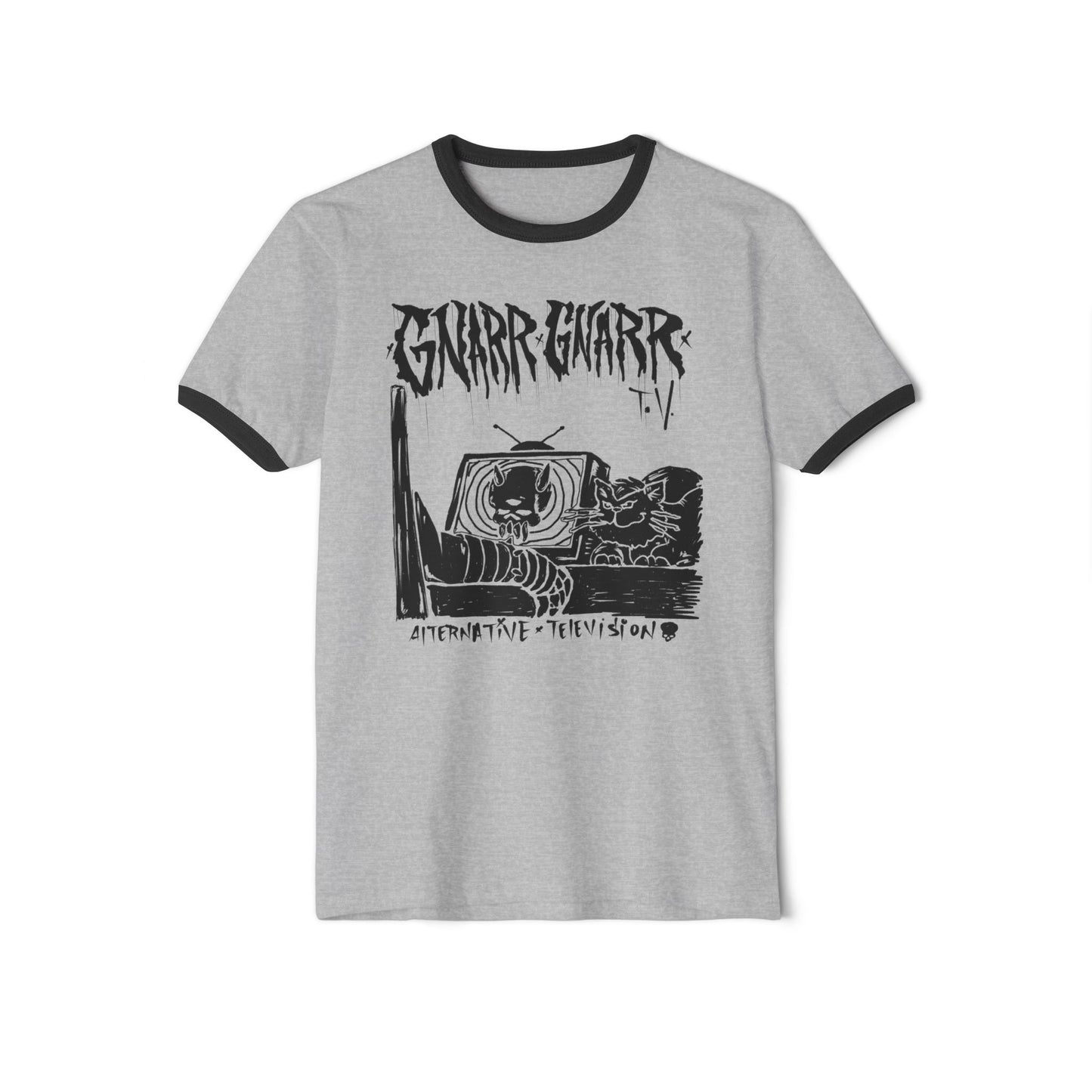 Alternative TV Graphic Ringer T-Shirt for Casual Style