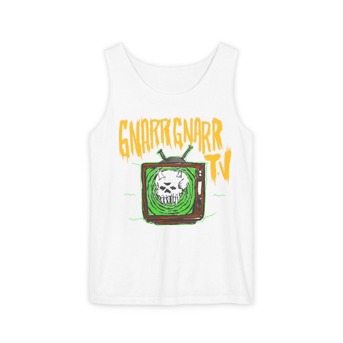 Gnar Gnar TV Tank Top, Unisex Graphic Tee, Summer Essential, Beachwear, Festival Top, Casual Style, Gift Idea