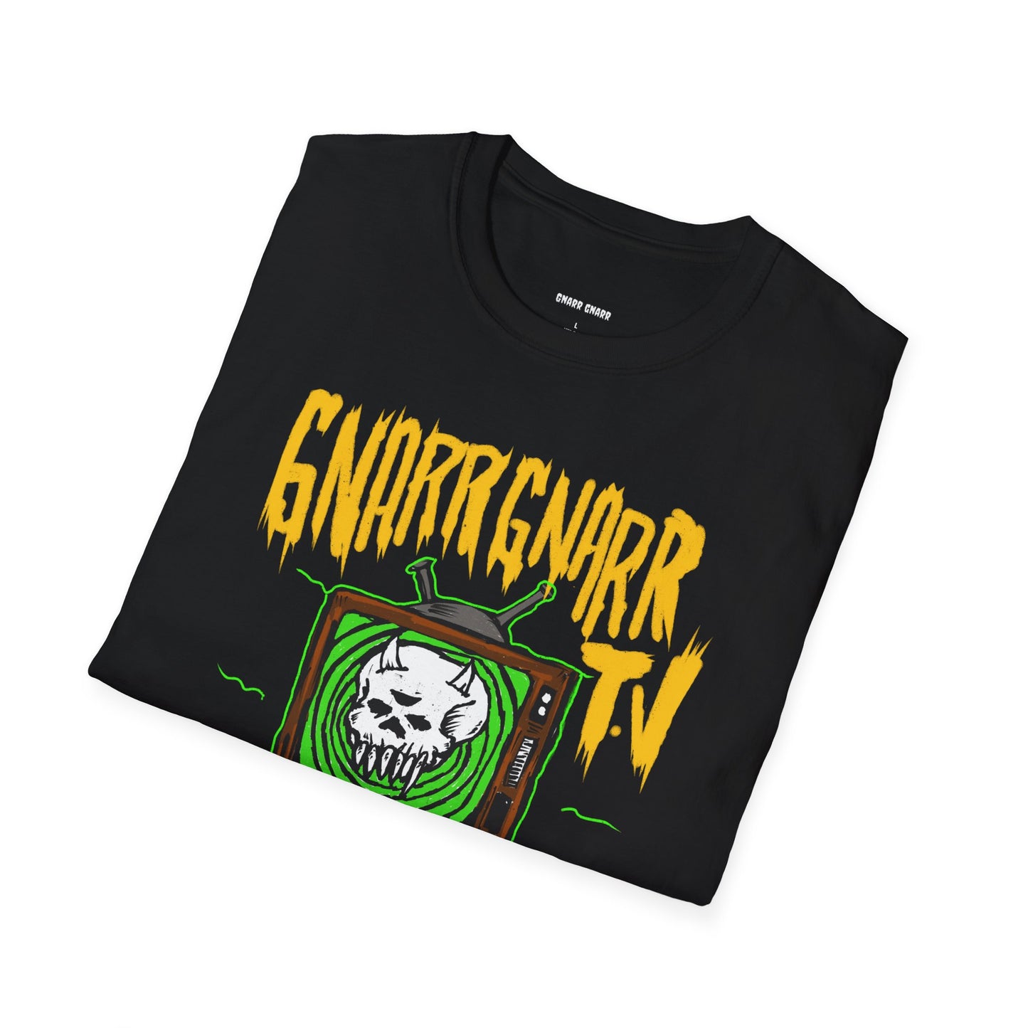 GNARR GNARR TV Unisex Softstyle Graphic T-Shirt - Gnarrgnarr TV Watch Now Design