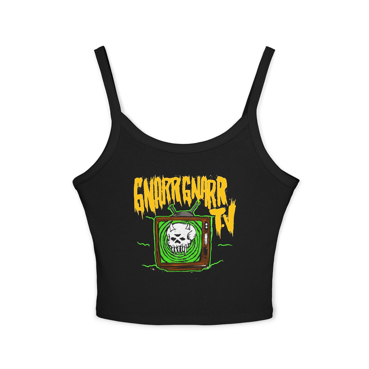 Gnarr Gnarr TV Spaghetti Strap Tank Top | Alternative Style, Edgy Apparel, Festival Wear, Streetwear, Music Concert Clothing