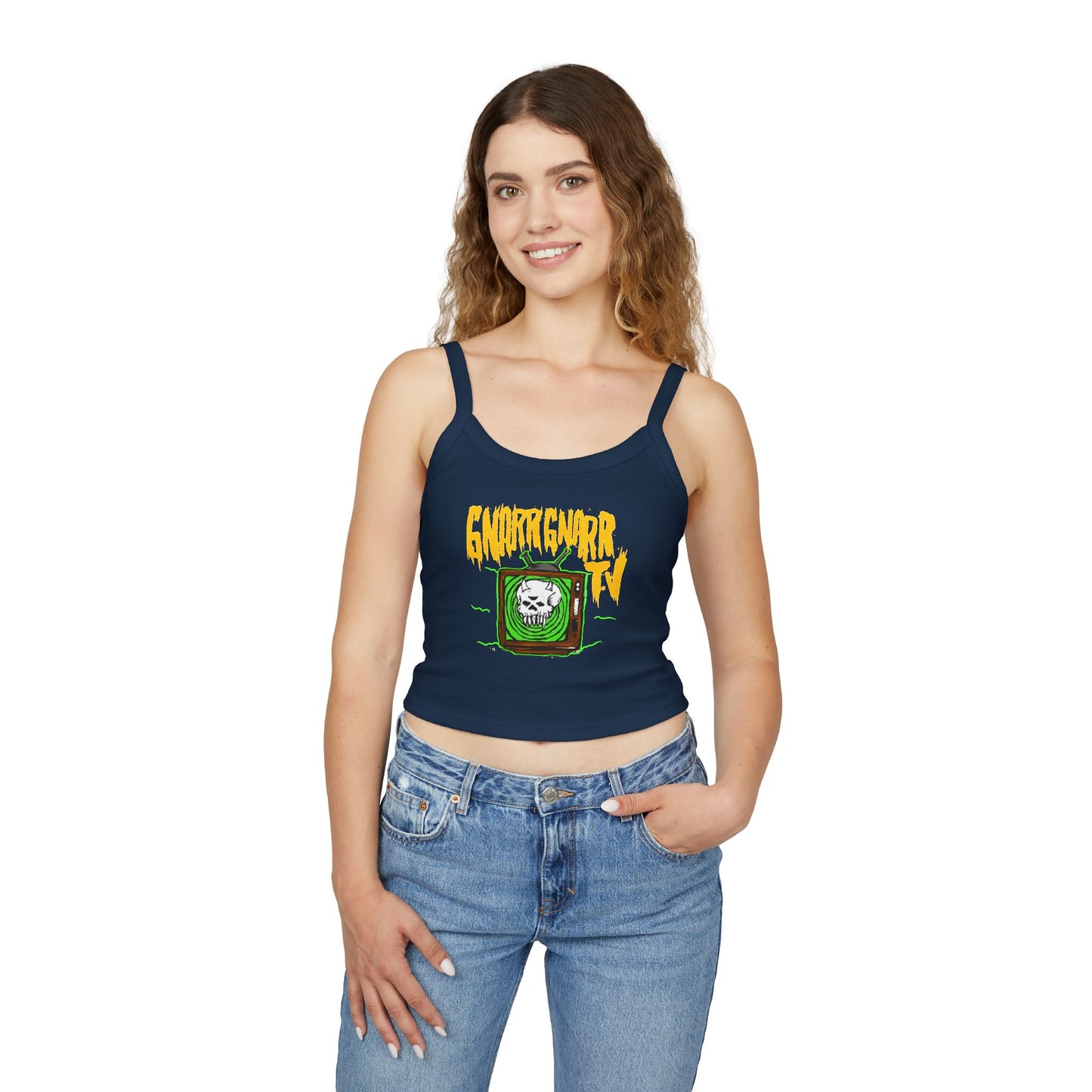Gnarr Gnarr TV Spaghetti Strap Tank Top | Alternative Style, Edgy Apparel, Festival Wear, Streetwear, Music Concert Clothing
