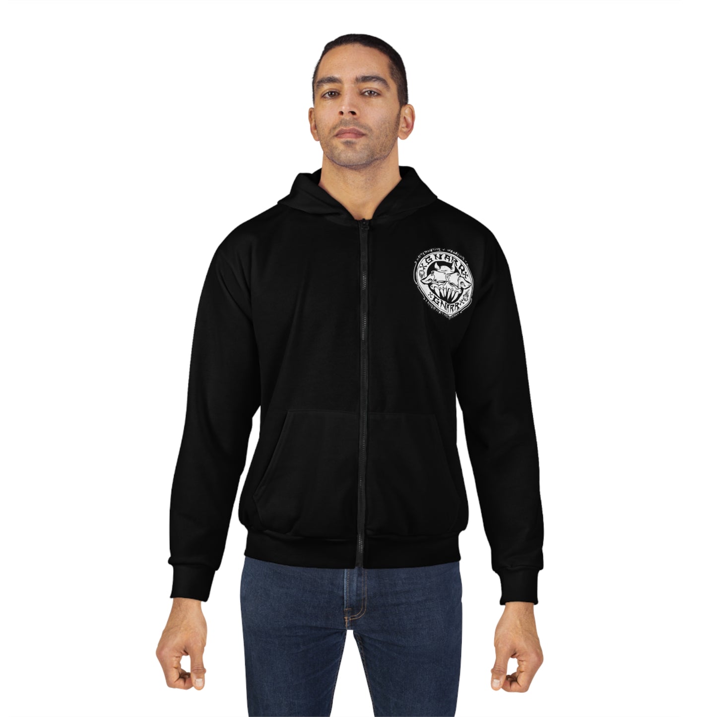GNARRLIEST Of All Time (GOAT) Unisex Zip Hoodie (AOP)