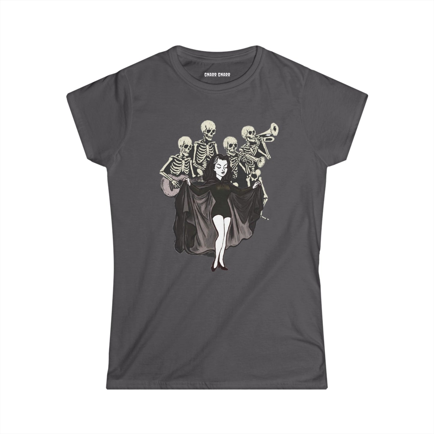 Matanme Porque Me Muero Fun Halloween Women's Softstyle Tee, Skeleton Band Shirt, Music Lover Gift, Spooky Season Tee, Unique Graphic T-Shirt