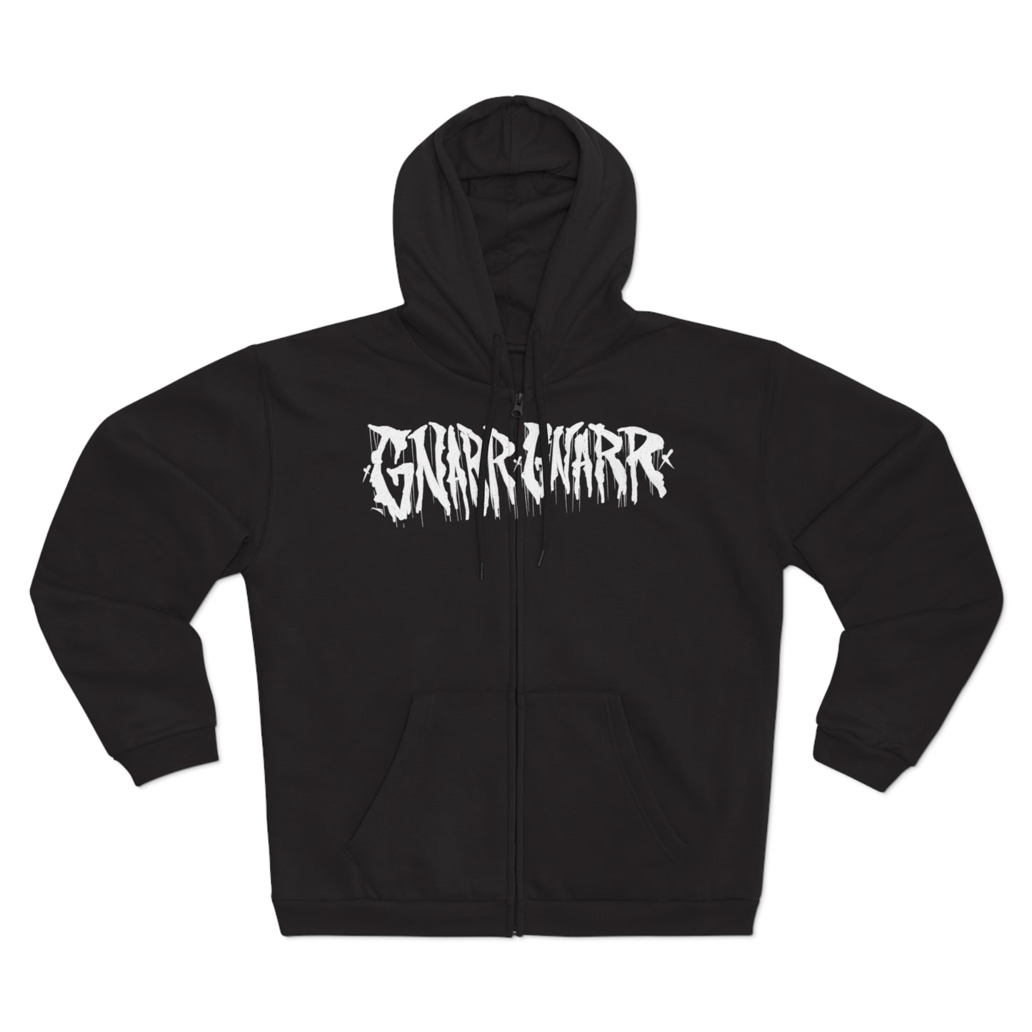 Unisex Zip Hoodie with Gnarr Gnarr Graphic - Alternative Television Vibe