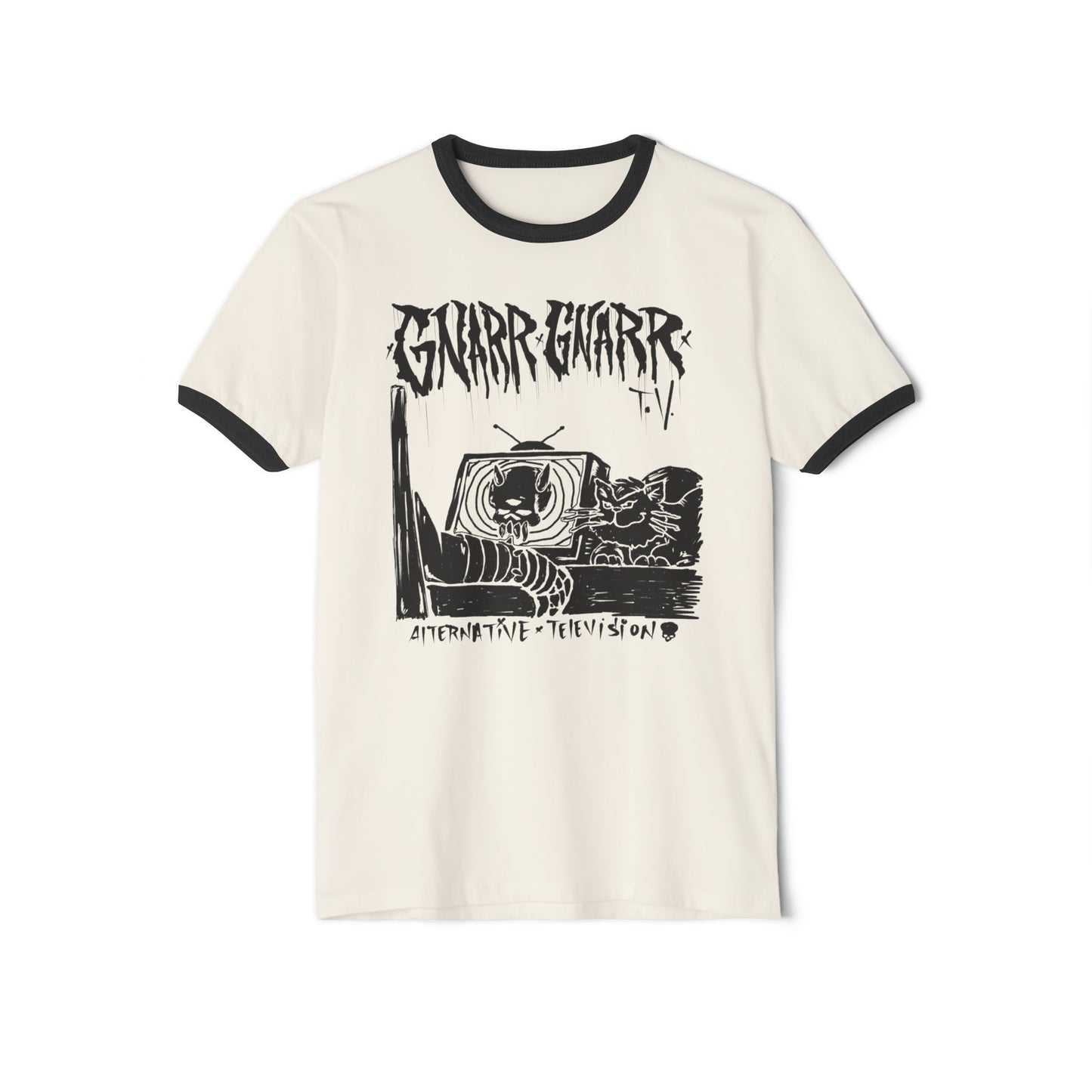 Alternative TV Graphic Ringer T-Shirt for Casual Style