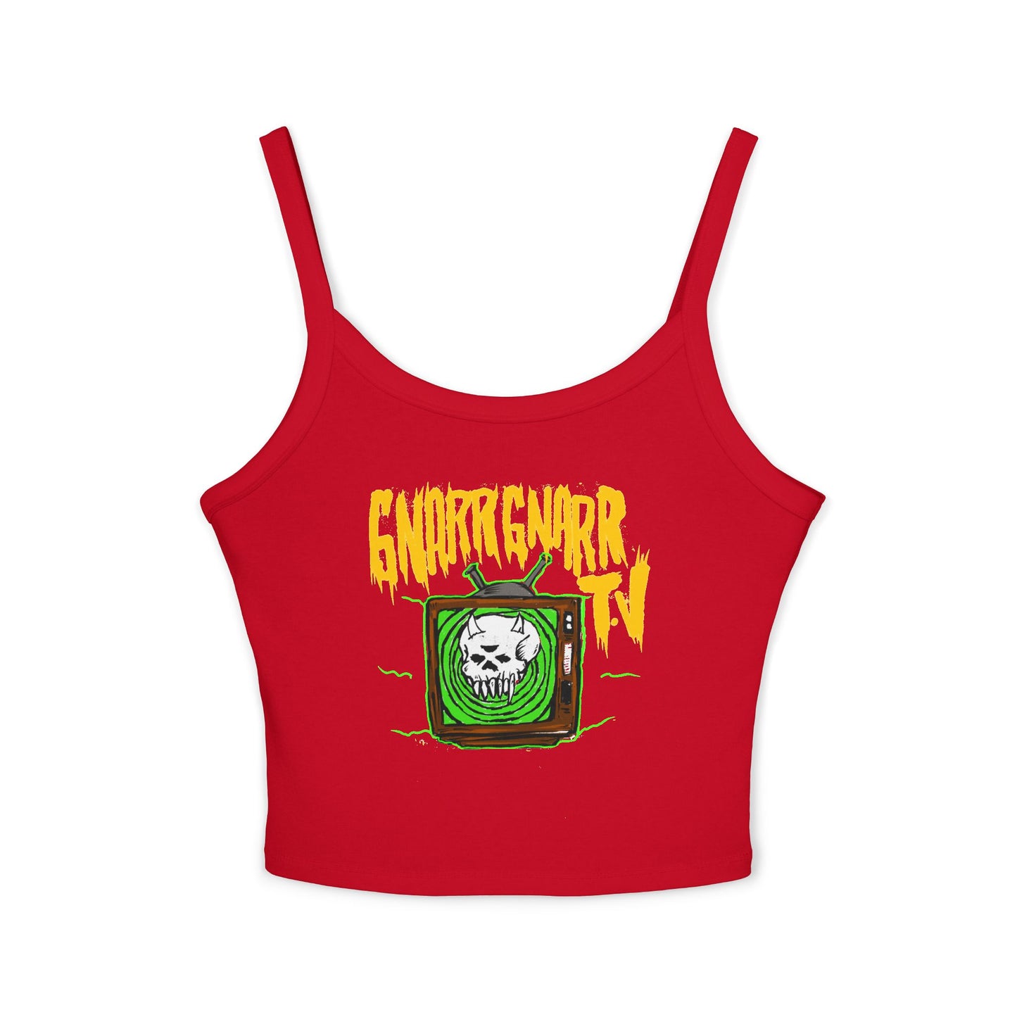 Gnarr Gnarr TV Spaghetti Strap Tank Top | Alternative Style, Edgy Apparel, Festival Wear, Streetwear, Music Concert Clothing