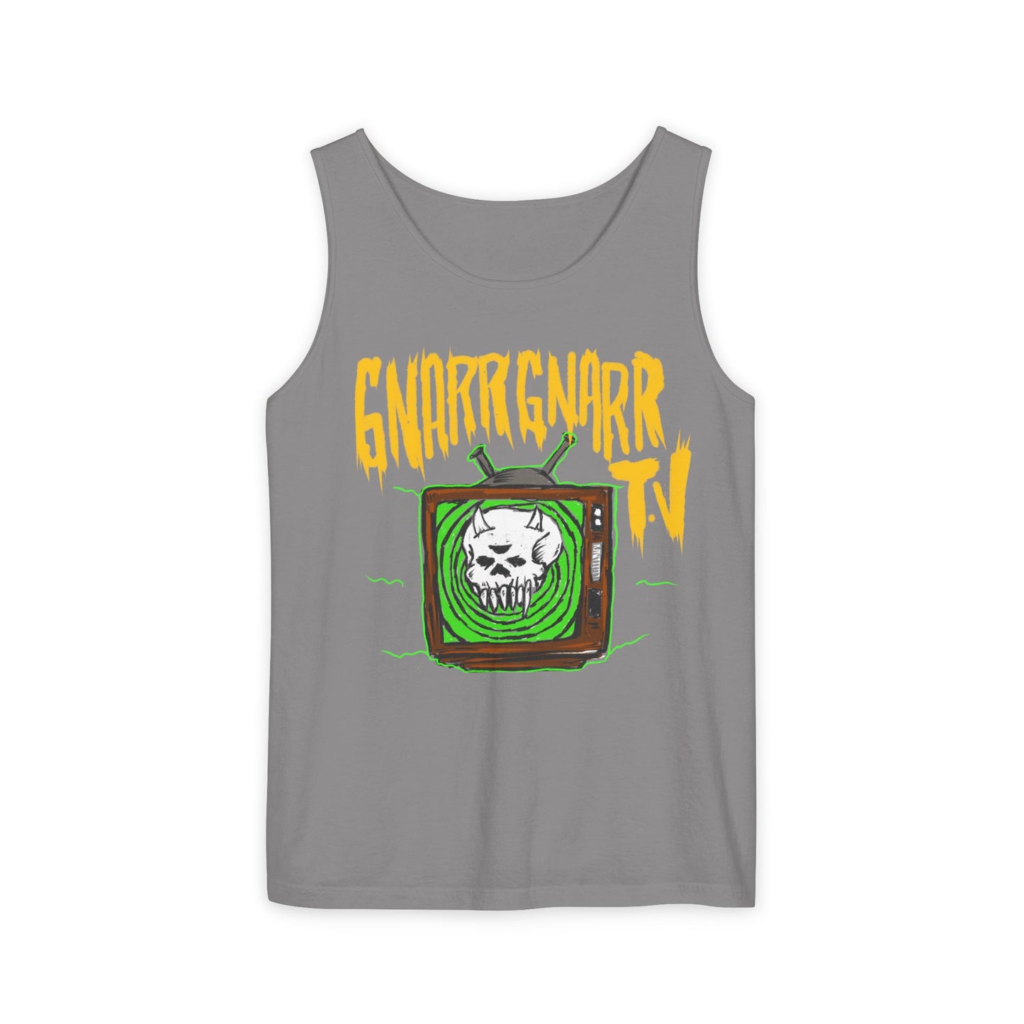 Gnar Gnar TV Tank Top, Unisex Graphic Tee, Summer Essential, Beachwear, Festival Top, Casual Style, Gift Idea
