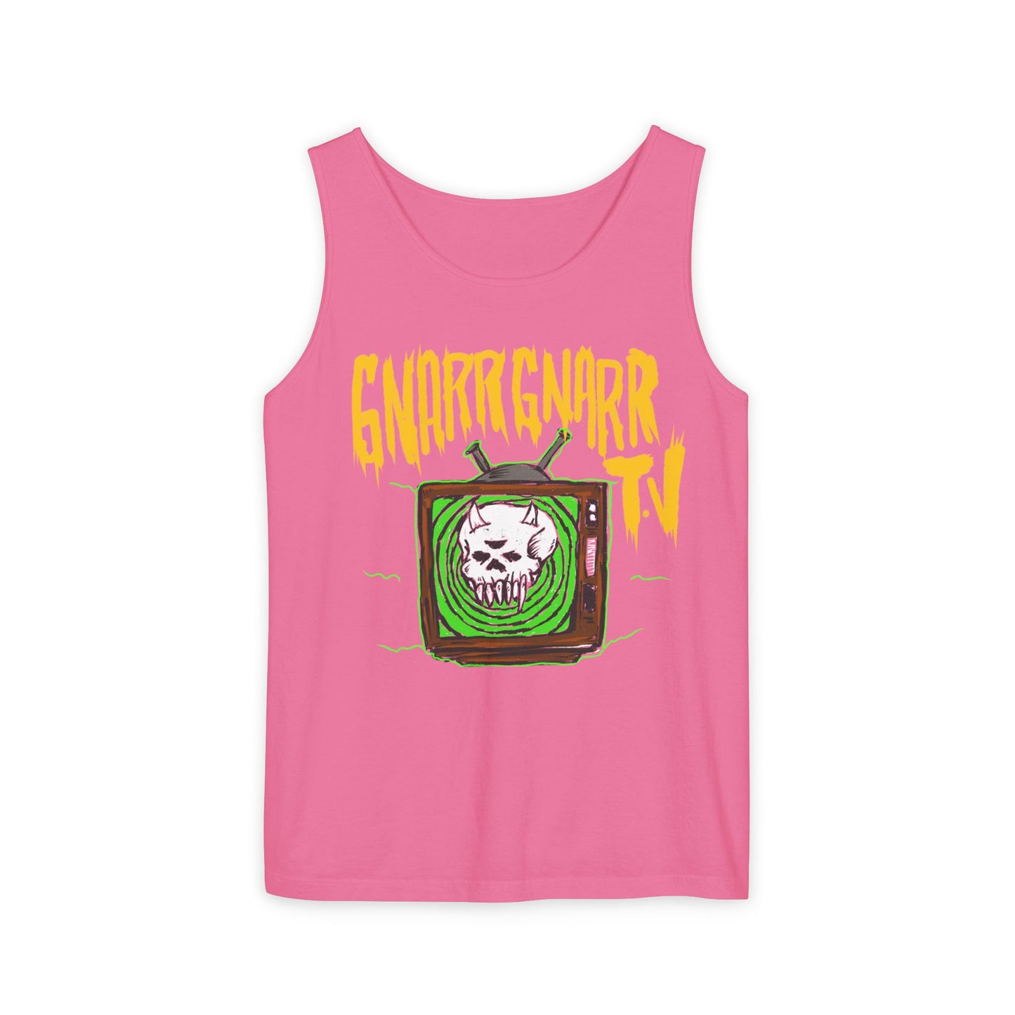 Gnar Gnar TV Tank Top, Unisex Graphic Tee, Summer Essential, Beachwear, Festival Top, Casual Style, Gift Idea