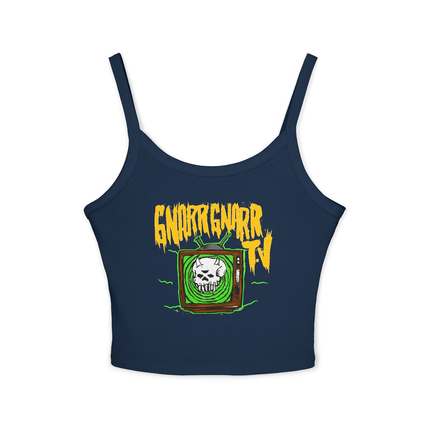 Gnarr Gnarr TV Spaghetti Strap Tank Top | Alternative Style, Edgy Apparel, Festival Wear, Streetwear, Music Concert Clothing