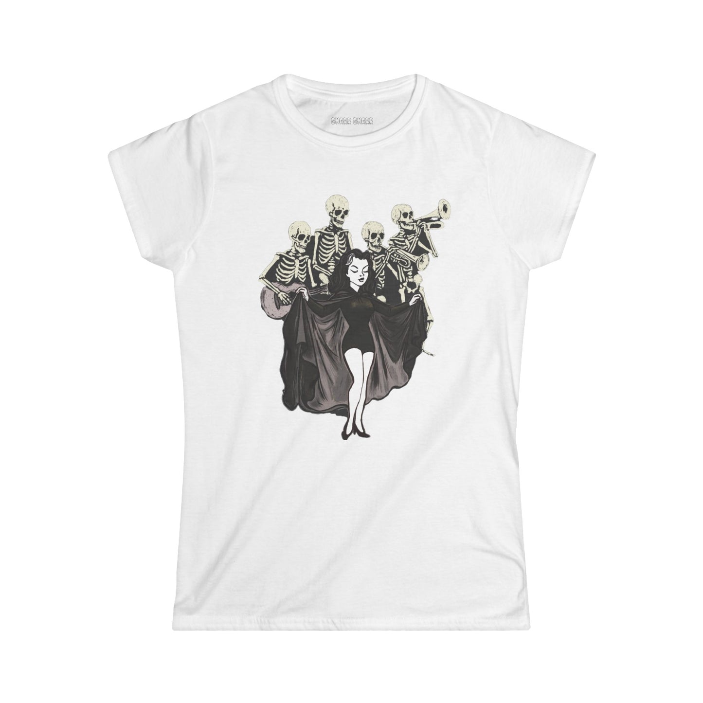 Matanme Porque Me Muero Fun Halloween Women's Softstyle Tee, Skeleton Band Shirt, Music Lover Gift, Spooky Season Tee, Unique Graphic T-Shirt