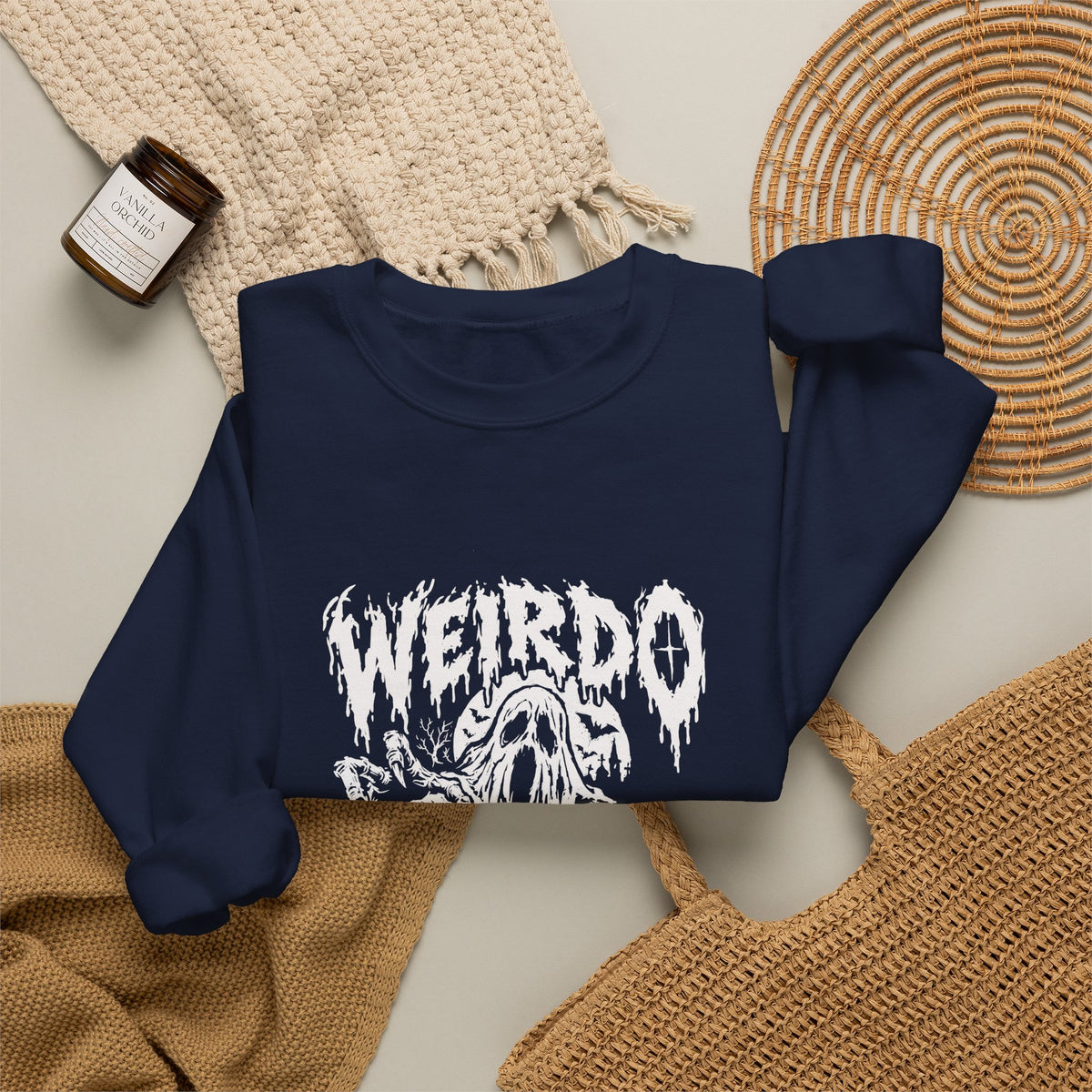 Weirdo Amongst Us Crewneck Sweatshirt — Gothic Ghost Graphic