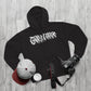 Unisex Zip Hoodie with Gnarr Gnarr Graphic - Alternative Television Vibe