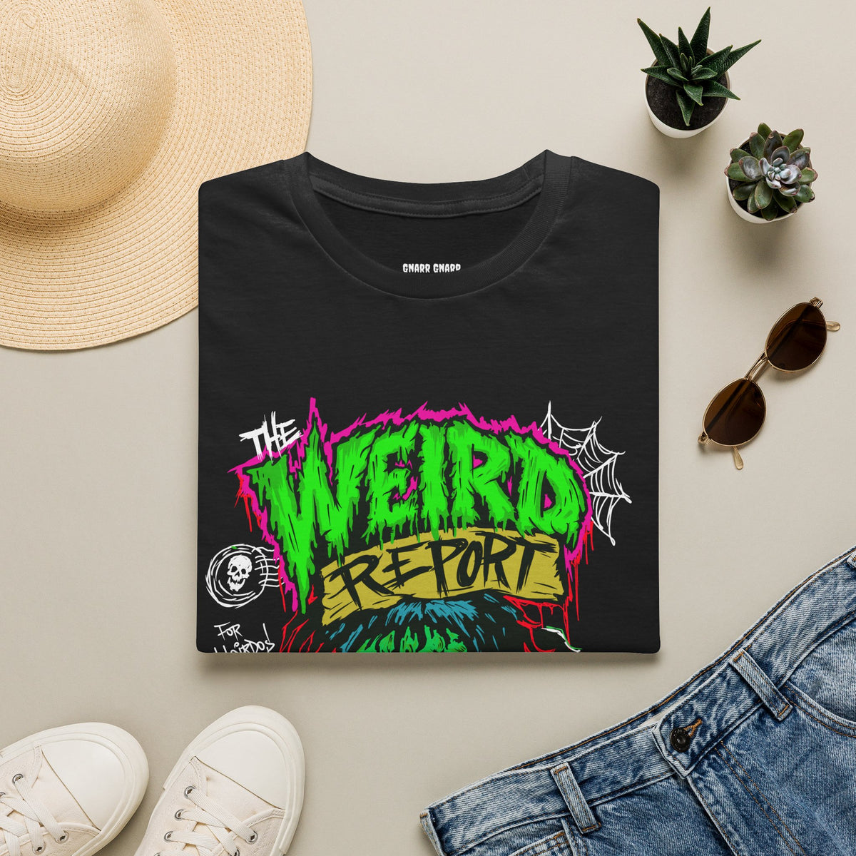 WEIRD REPORT Neon Monster Graphic T-Shirt