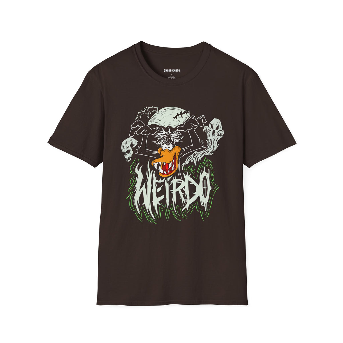 Weirdo Spooky Daffy Duck Tee — Halloween Pumpkin & Ghosts Graphic T-Shirt