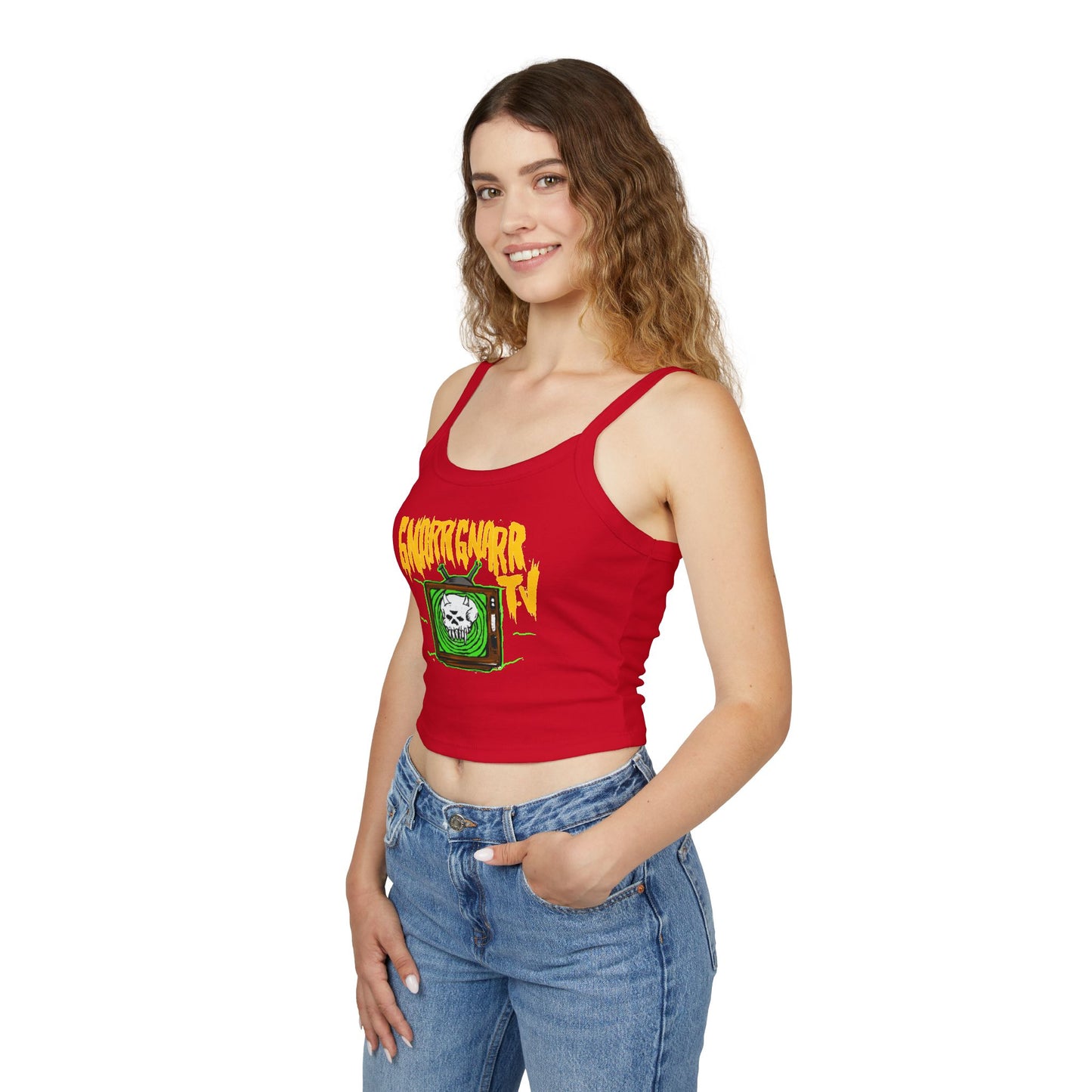 Gnarr Gnarr TV Spaghetti Strap Tank Top | Alternative Style, Edgy Apparel, Festival Wear, Streetwear, Music Concert Clothing