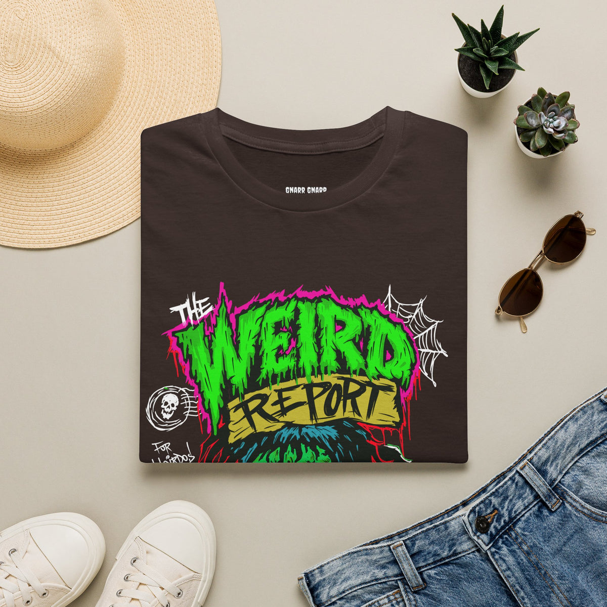 WEIRD REPORT Neon Monster Graphic T-Shirt