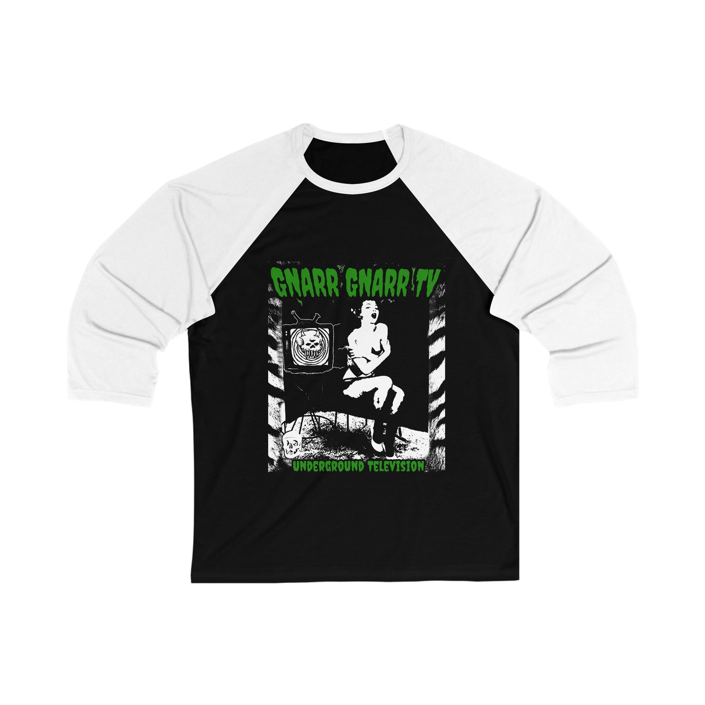 GNARR GNARR Horror Raglan (Baseball) Tee- Underground Punk Goth Shirt
