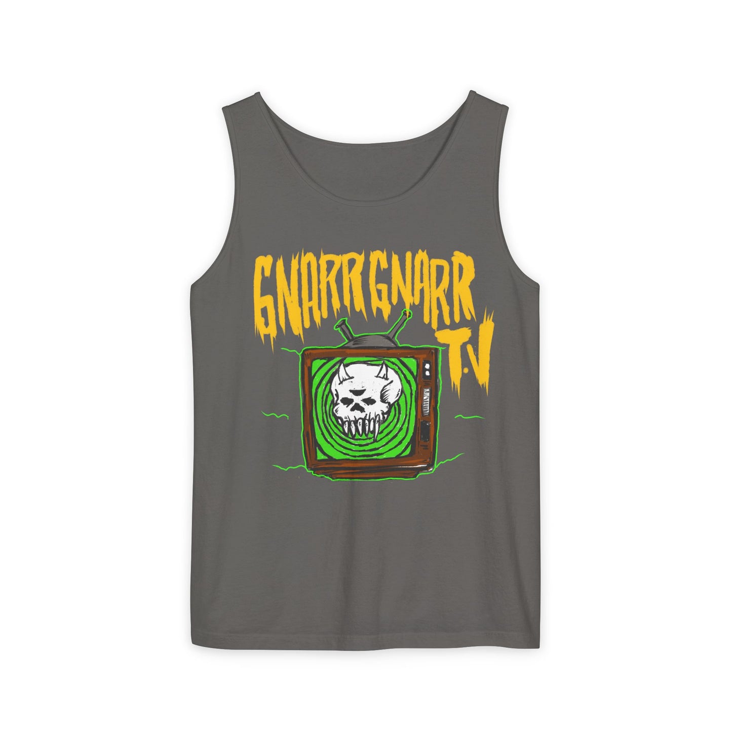 Gnar Gnar TV Tank Top, Unisex Graphic Tee, Summer Essential, Beachwear, Festival Top, Casual Style, Gift Idea