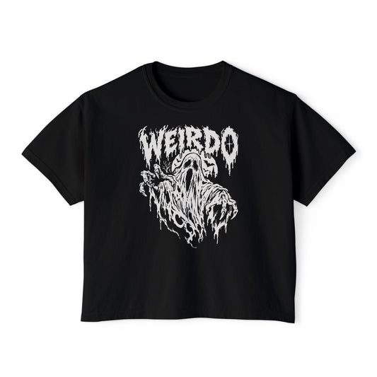 Weirdo Ghost Women's Boxy Tee — Vintage Horror Graphic Shirt