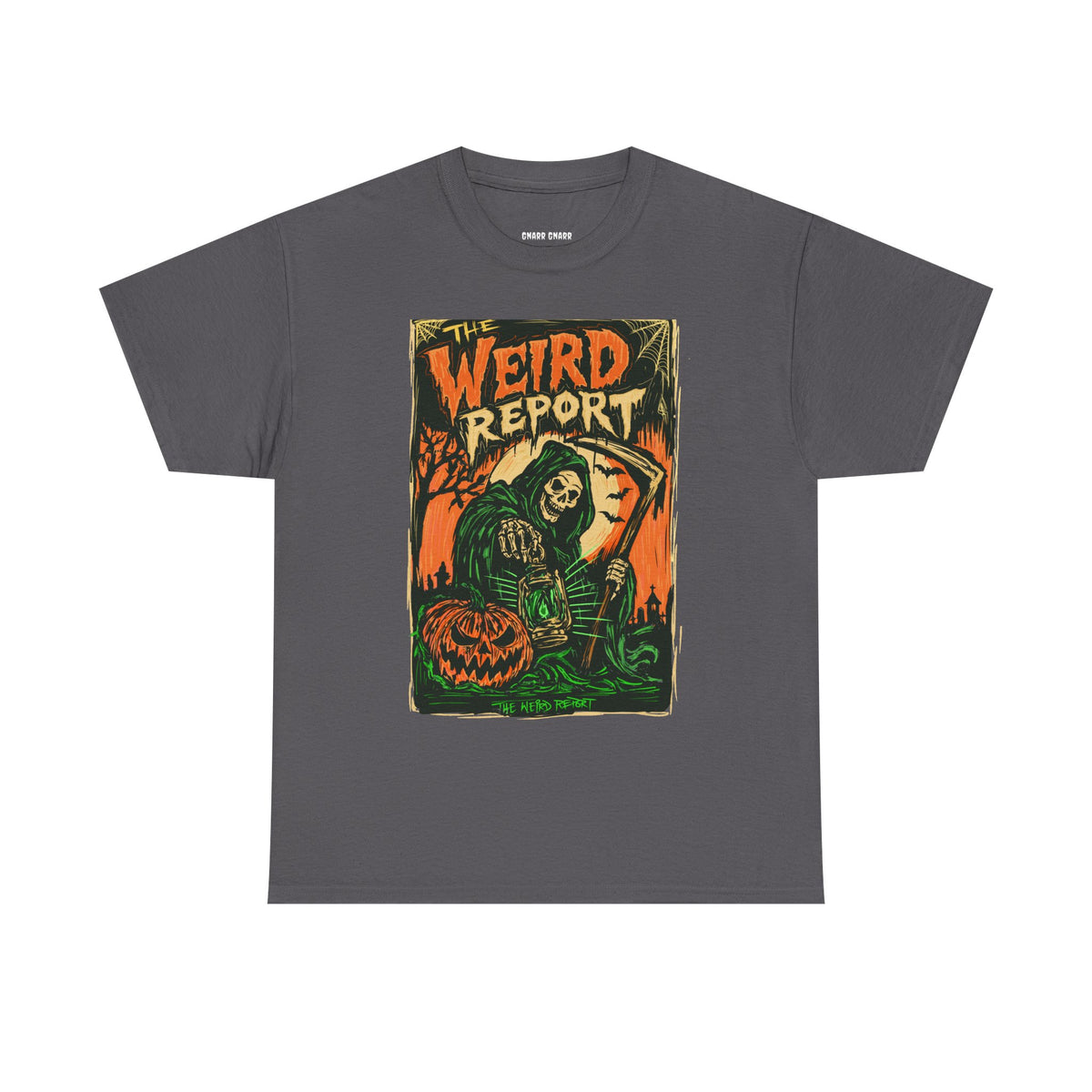 The Weird Report T‑Shirt — Retro Halloween Skeleton reaper Graphic Tee