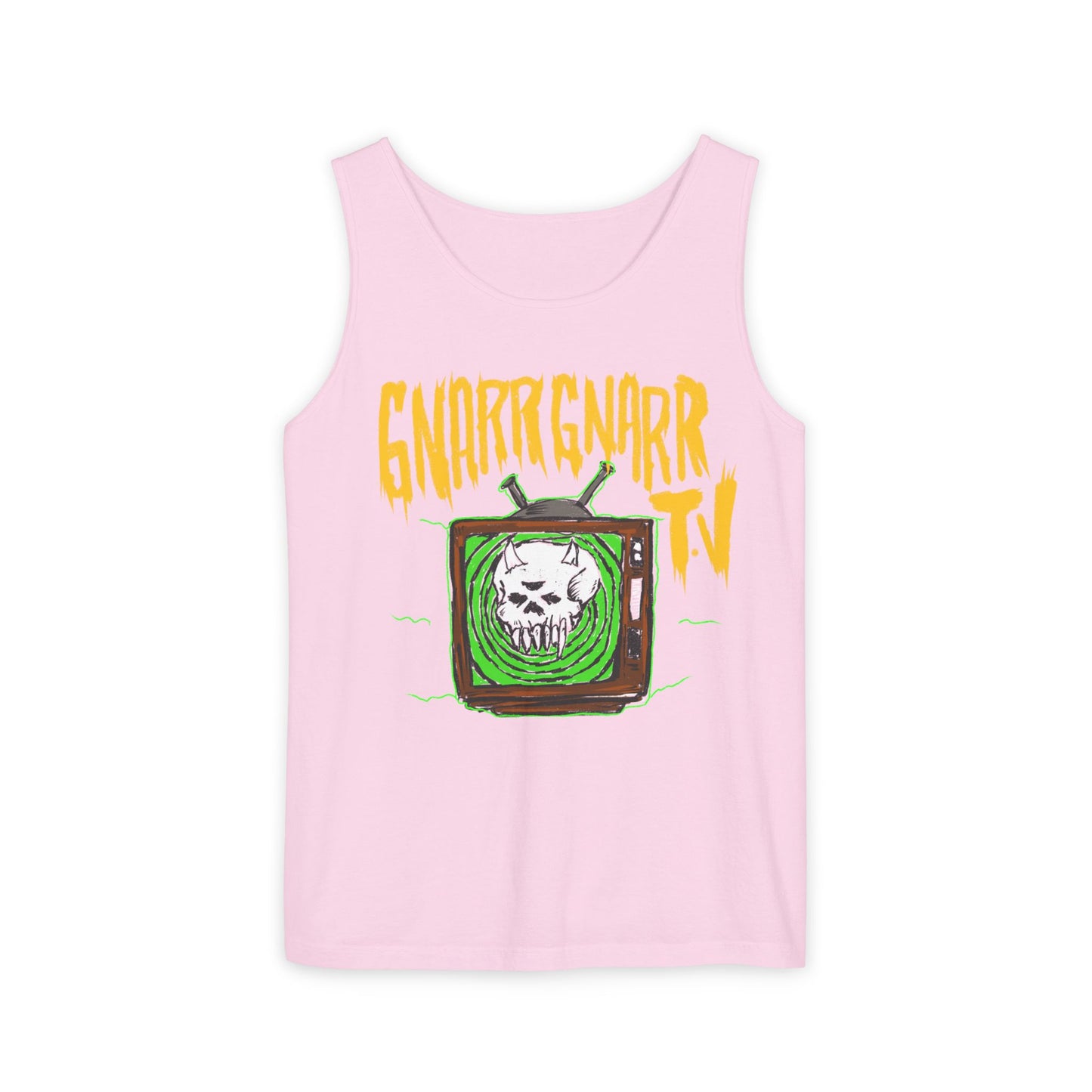 Gnar Gnar TV Tank Top, Unisex Graphic Tee, Summer Essential, Beachwear, Festival Top, Casual Style, Gift Idea