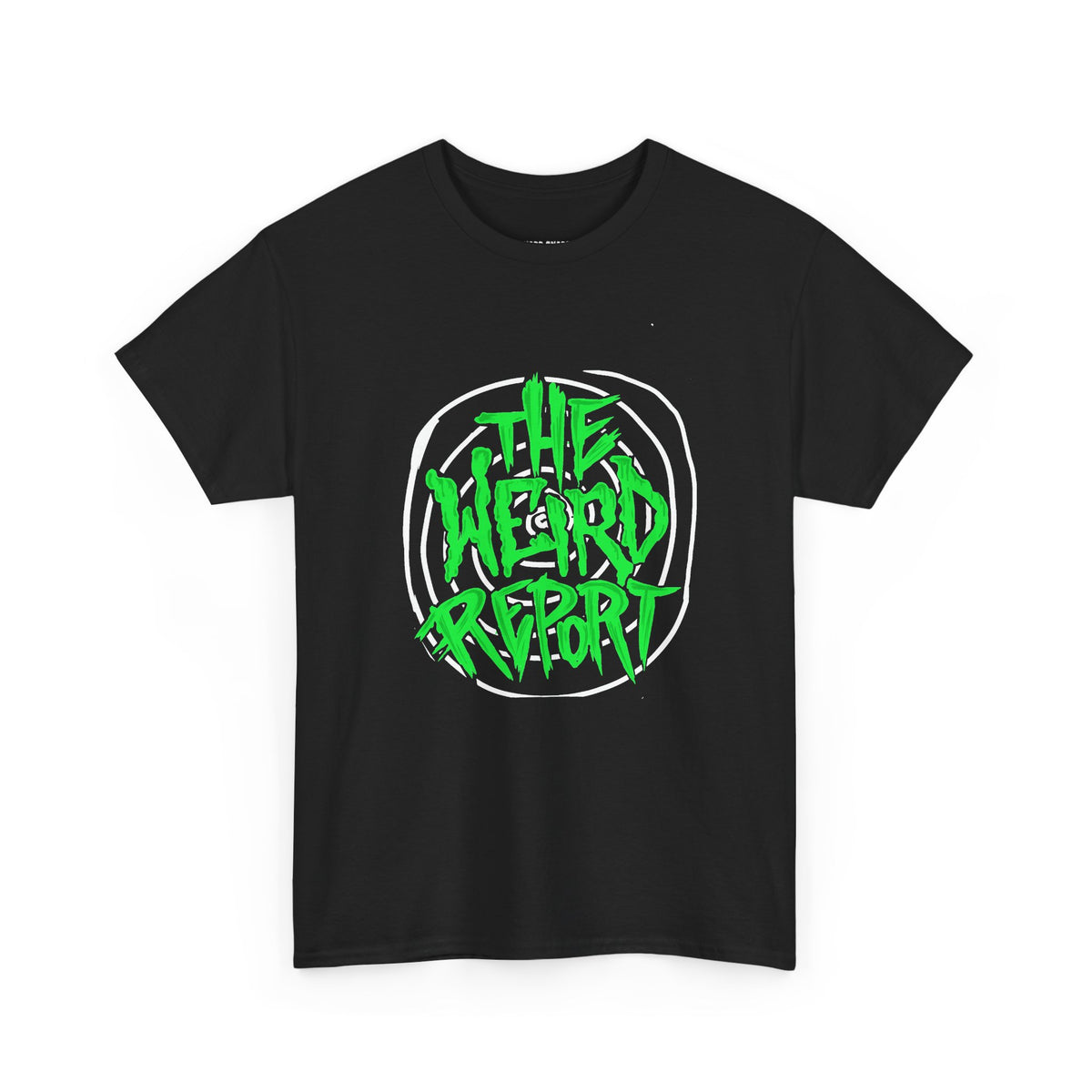 Graffiti "The Weird Report" Tee — Neon Green Streetwear T-Shirt