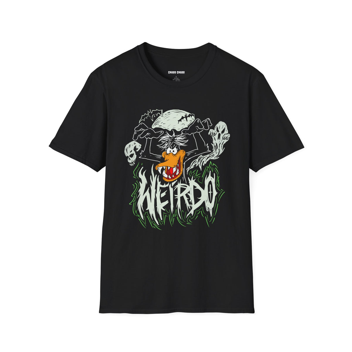 Weirdo Spooky Daffy Duck Tee — Halloween Pumpkin & Ghosts Graphic T-Shirt