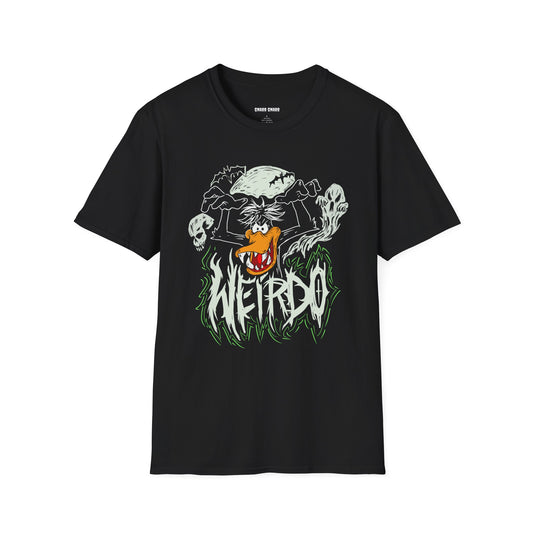Weirdo Spooky Daffy Duck Tee — Halloween Pumpkin & Ghosts Graphic T-Shirt