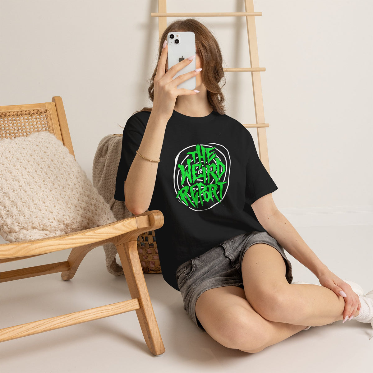 Graffiti "The Weird Report" Tee — Neon Green Streetwear T-Shirt
