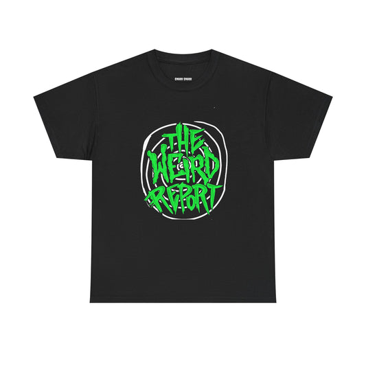 Graffiti "The Weird Report" Tee — Neon Green Streetwear T-Shirt
